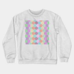 colorful hexagon mosaic pattern Crewneck Sweatshirt